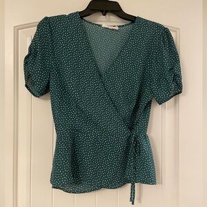 All In Favor Green Dot Jr Size Wrap Top